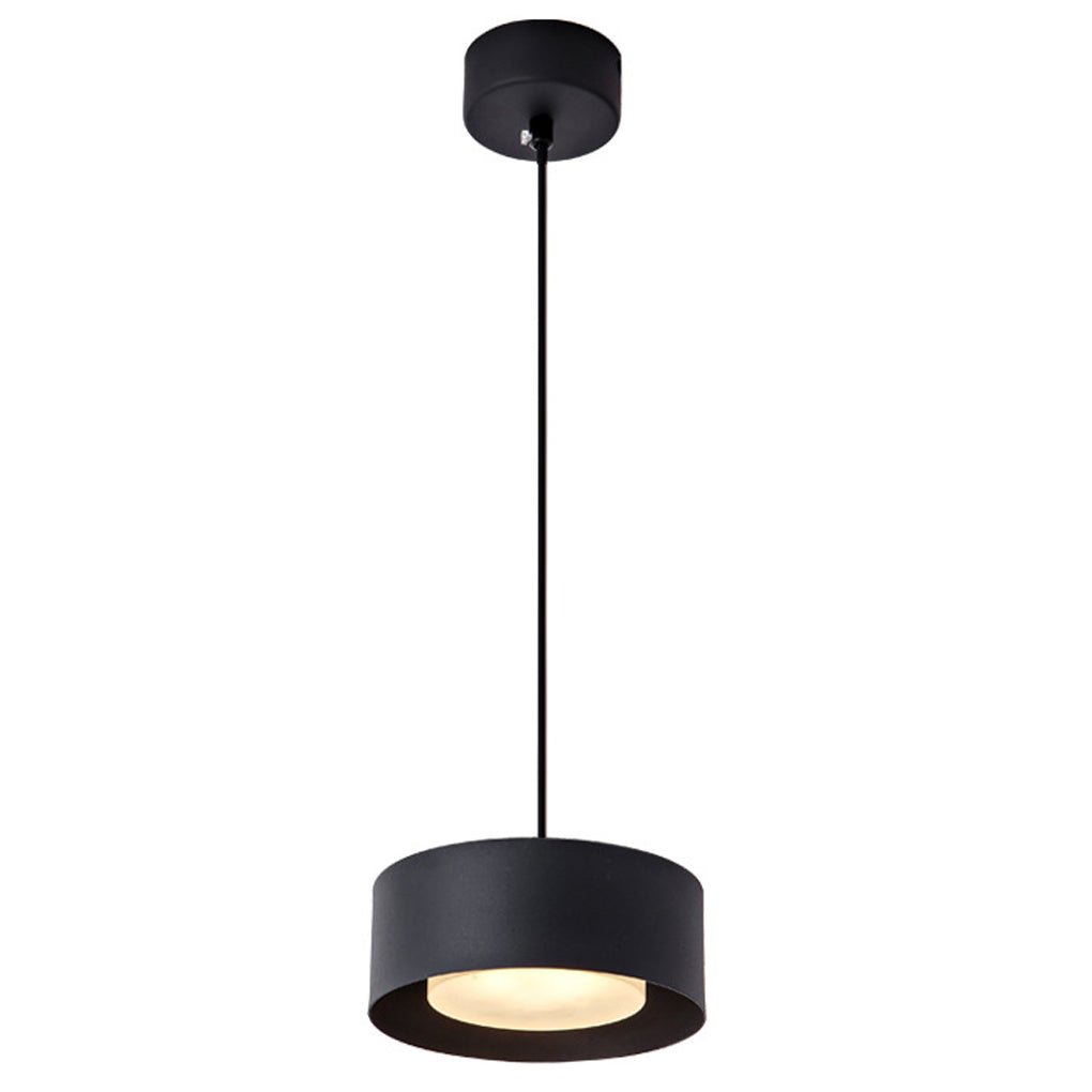 Contemporary Minimalist Iron Round Chandelier with Acrylic Shade for Dining Room and Living Room
