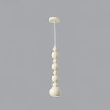 Contemporary Minimalist Sphere Ball Hanging Lamp in Beige Metal Finish