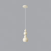 Contemporary Minimalist Sphere Ball Hanging Lamp in Beige Metal Finish