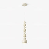 Contemporary Minimalist Sphere Ball Hanging Lamp in Beige Metal Finish