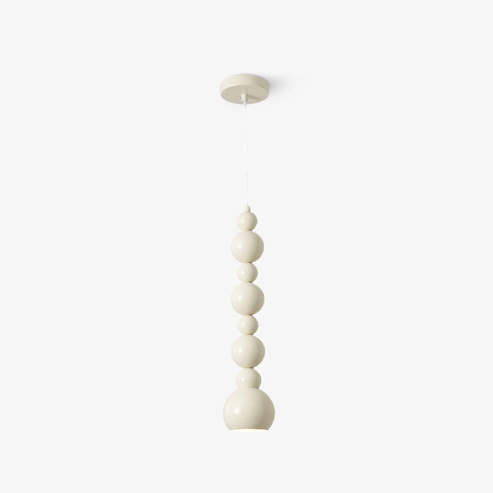Contemporary Minimalist Sphere Ball Hanging Lamp in Beige Metal Finish