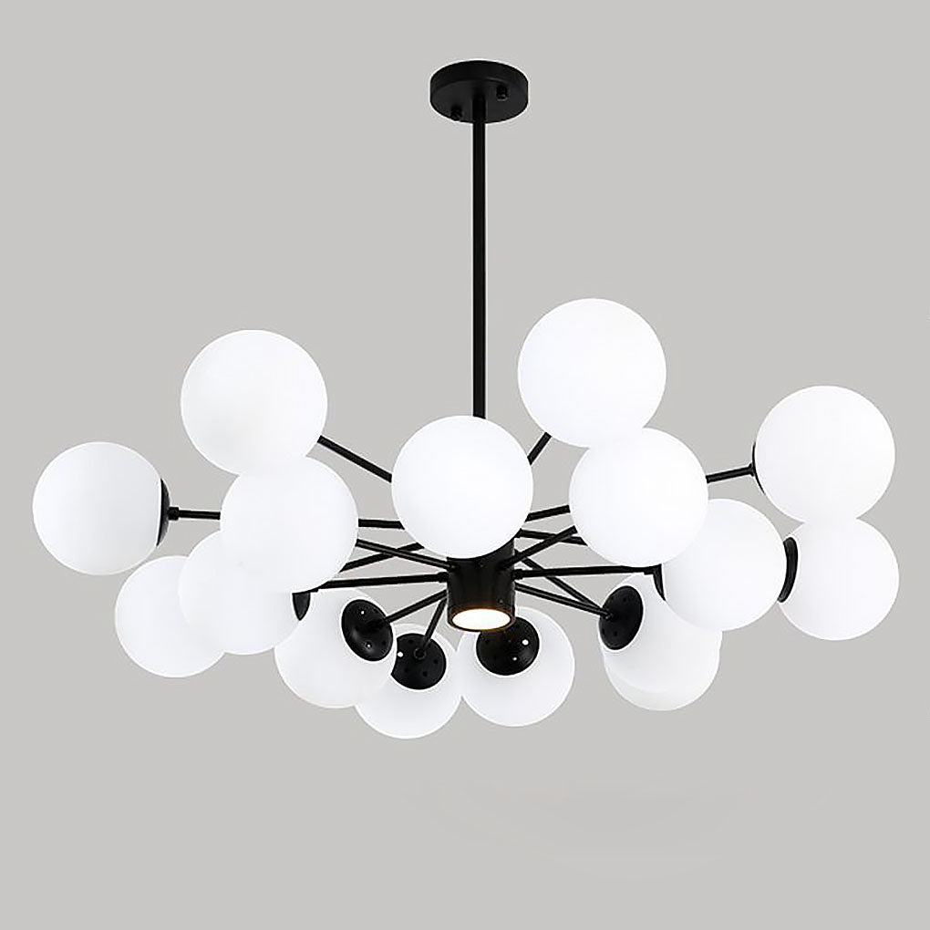 Contemporary Nordic Glass Globe Cluster Chandelier for Modern Entryway and Living Room Lighting