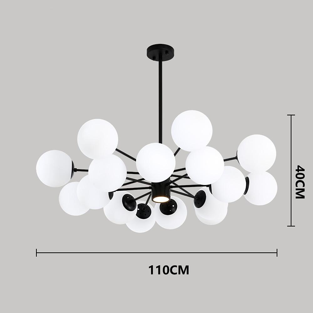 Contemporary Nordic Glass Globe Cluster Chandelier for Modern Entryway and Living Room Lighting
