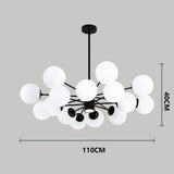Contemporary Nordic Glass Globe Cluster Chandelier for Modern Entryway and Living Room Lighting