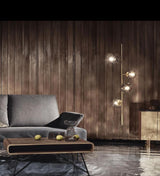 Contemporary Orb Glass Globe Vertical Pendant Light Brass and Glass Multi Light Fixture