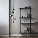 Contemporary Orb Glass Globe Vertical Pendant Light Brass and Glass Multi Light Fixture