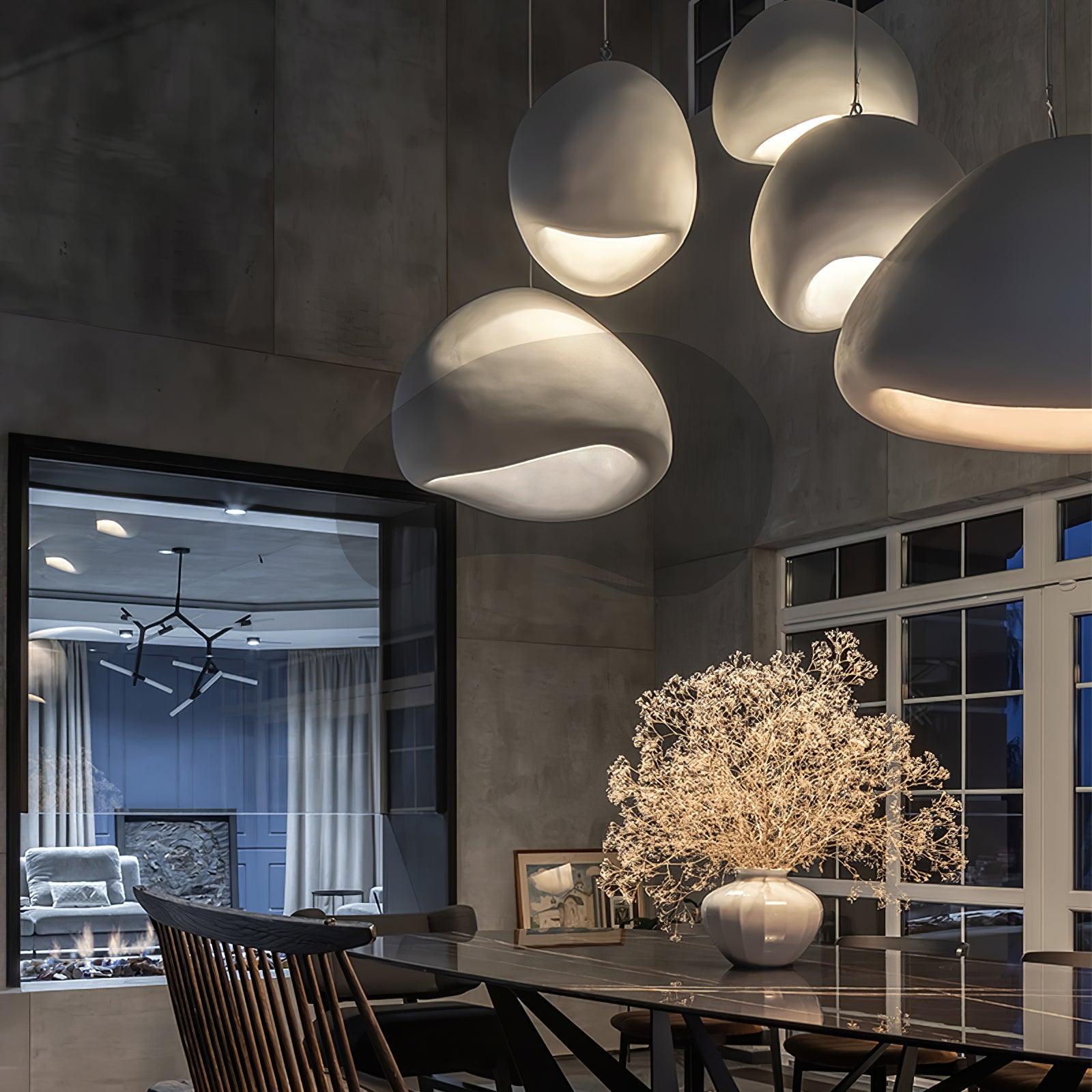 Contemporary Organic Cloud Pendant Light Spherical Ethereal Hanging Lamp