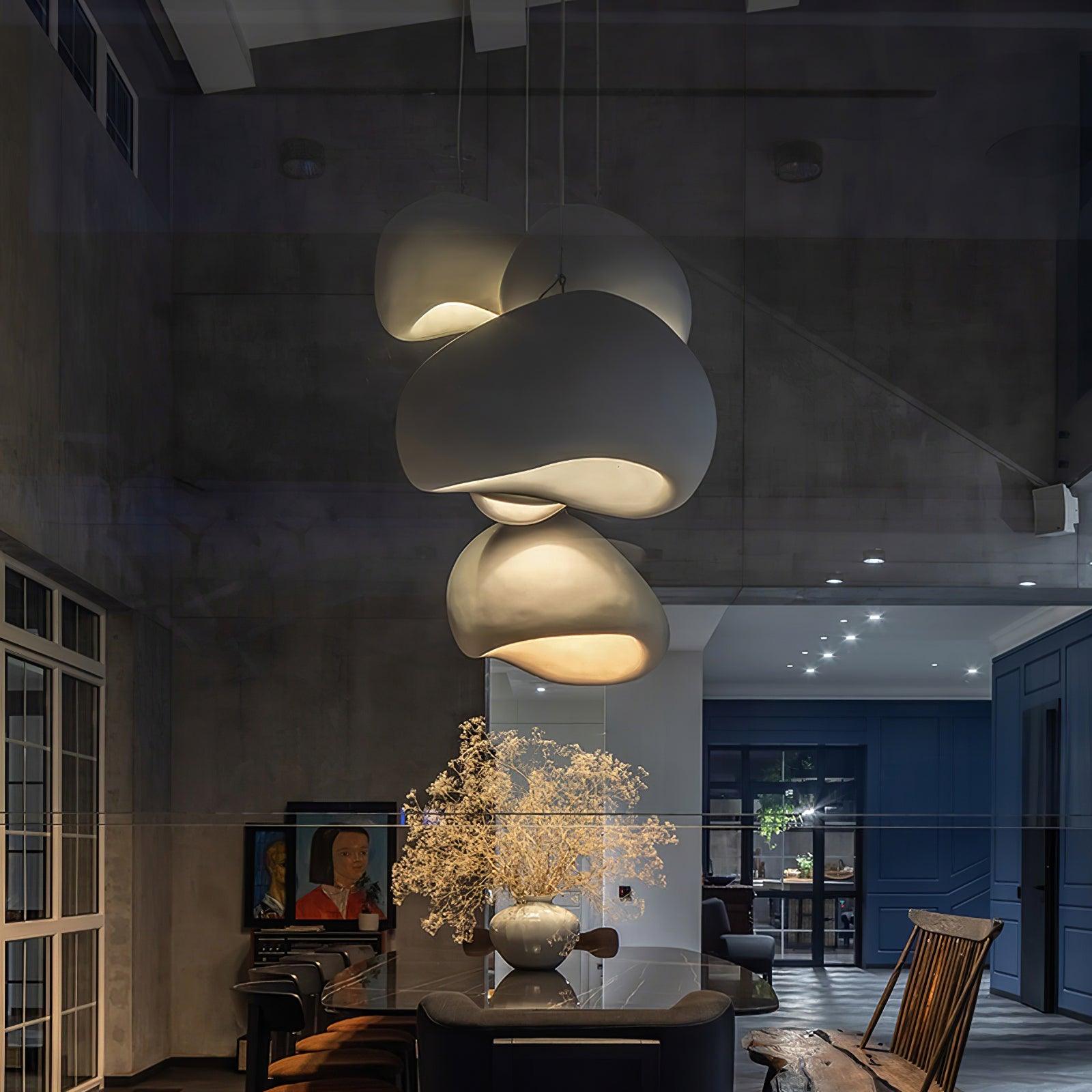 Contemporary Organic Cloud Pendant Light Spherical Ethereal Hanging Lamp