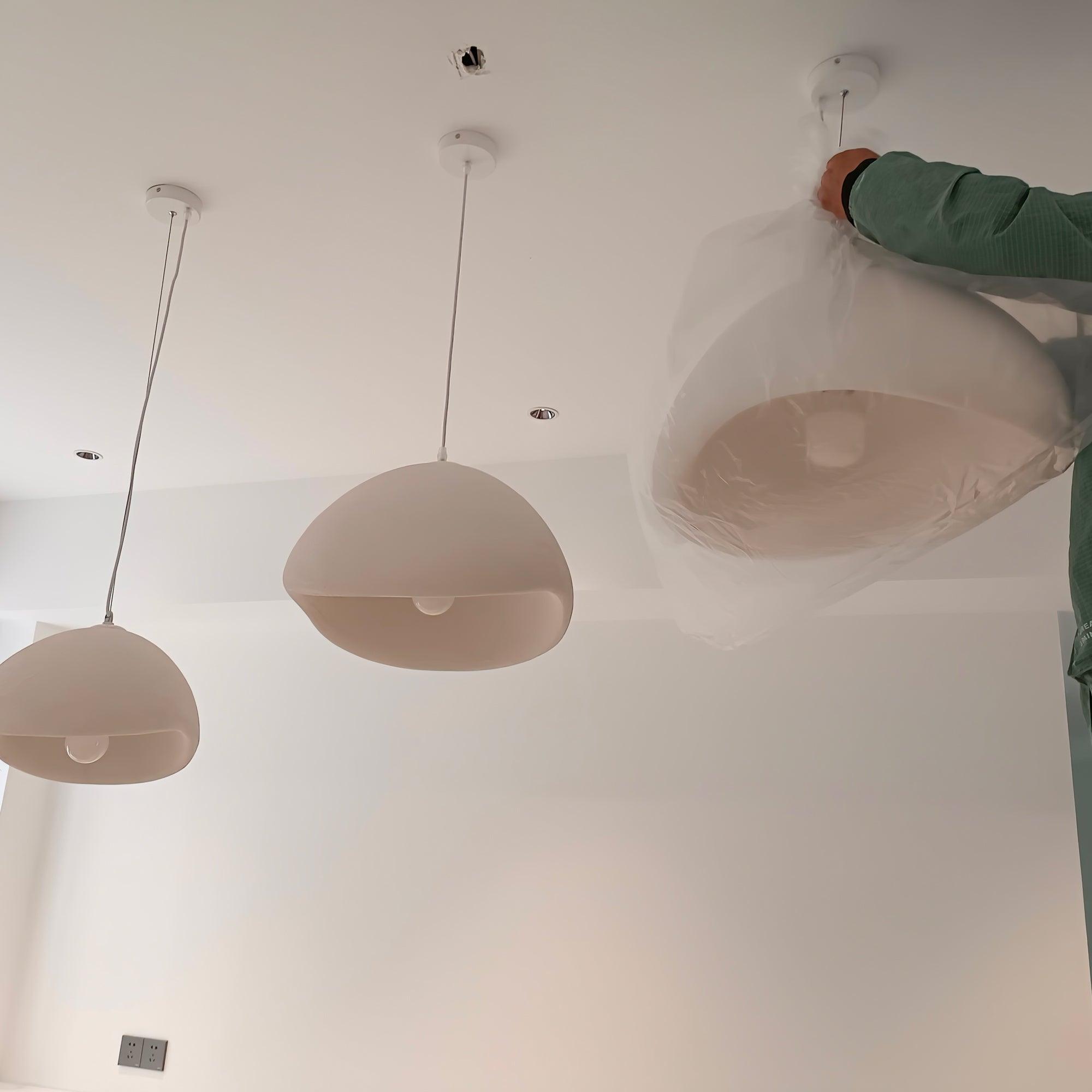 Contemporary Organic Cloud Pendant Light Spherical Ethereal Hanging Lamp