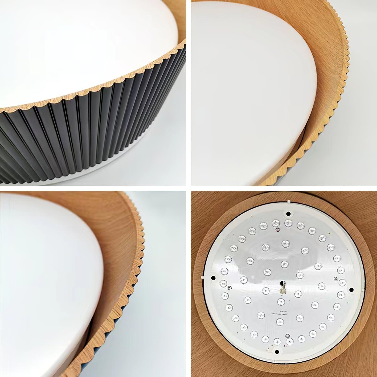 Contemporary Ribbed Metal LED Pendant Light with Acrylic Diffuser and Adjustable Cable