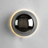 Contemporary Sphere Wall Lamp with Mirror Finish Glossy Gold LED Sconce for Home Interior