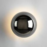 Contemporary Sphere Wall Lamp with Mirror Finish Glossy Gold LED Sconce for Home Interior