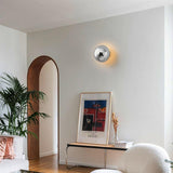 Contemporary Sphere Wall Lamp with Mirror Finish Glossy Gold LED Sconce for Home Interior