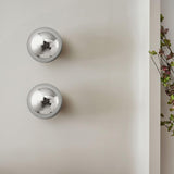 Contemporary Sphere Wall Lamp with Mirror Finish Glossy Gold LED Sconce for Home Interior