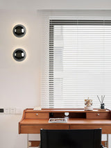 Contemporary Sphere Wall Lamp with Mirror Finish Glossy Gold LED Sconce for Home Interior