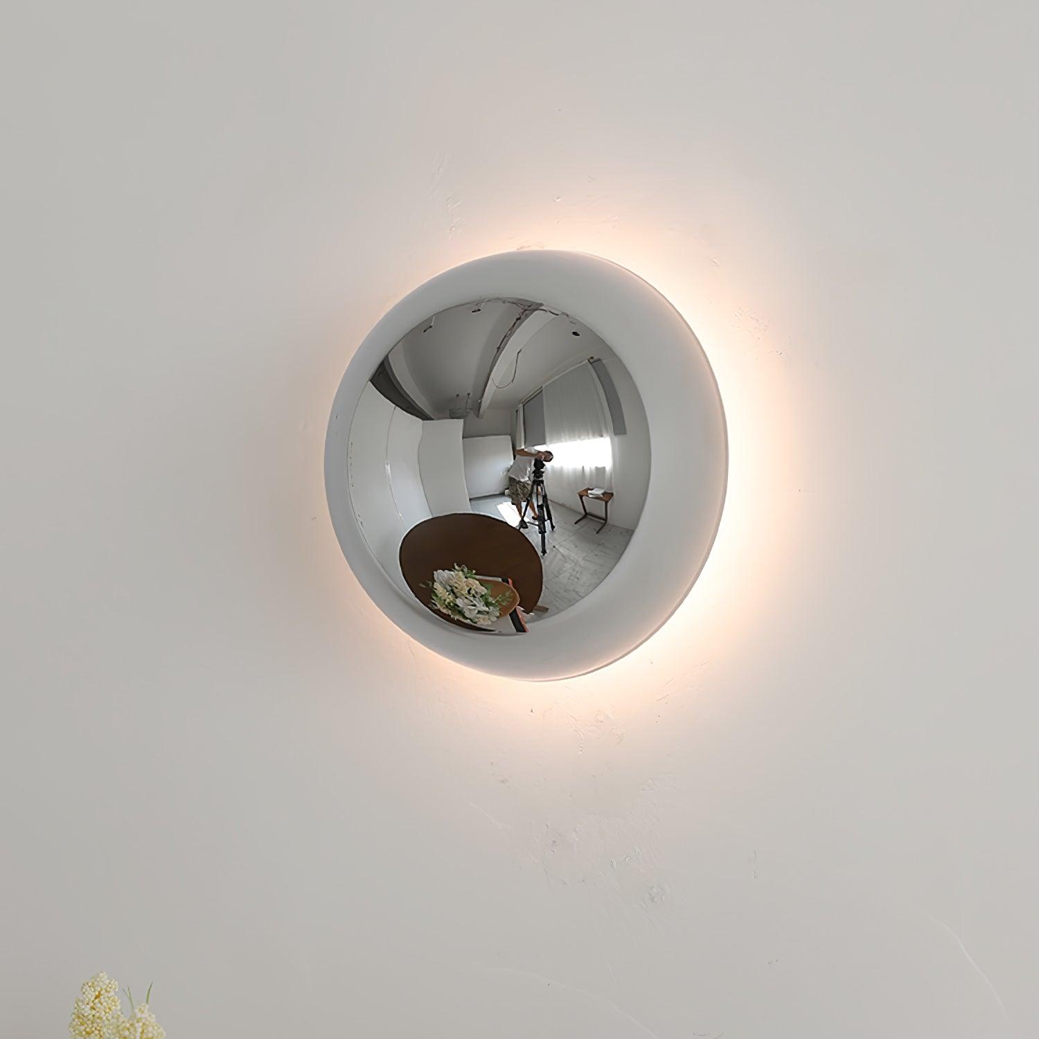 Contemporary Sphere Wall Lamp with Mirror Finish Glossy Gold LED Sconce for Home Interior