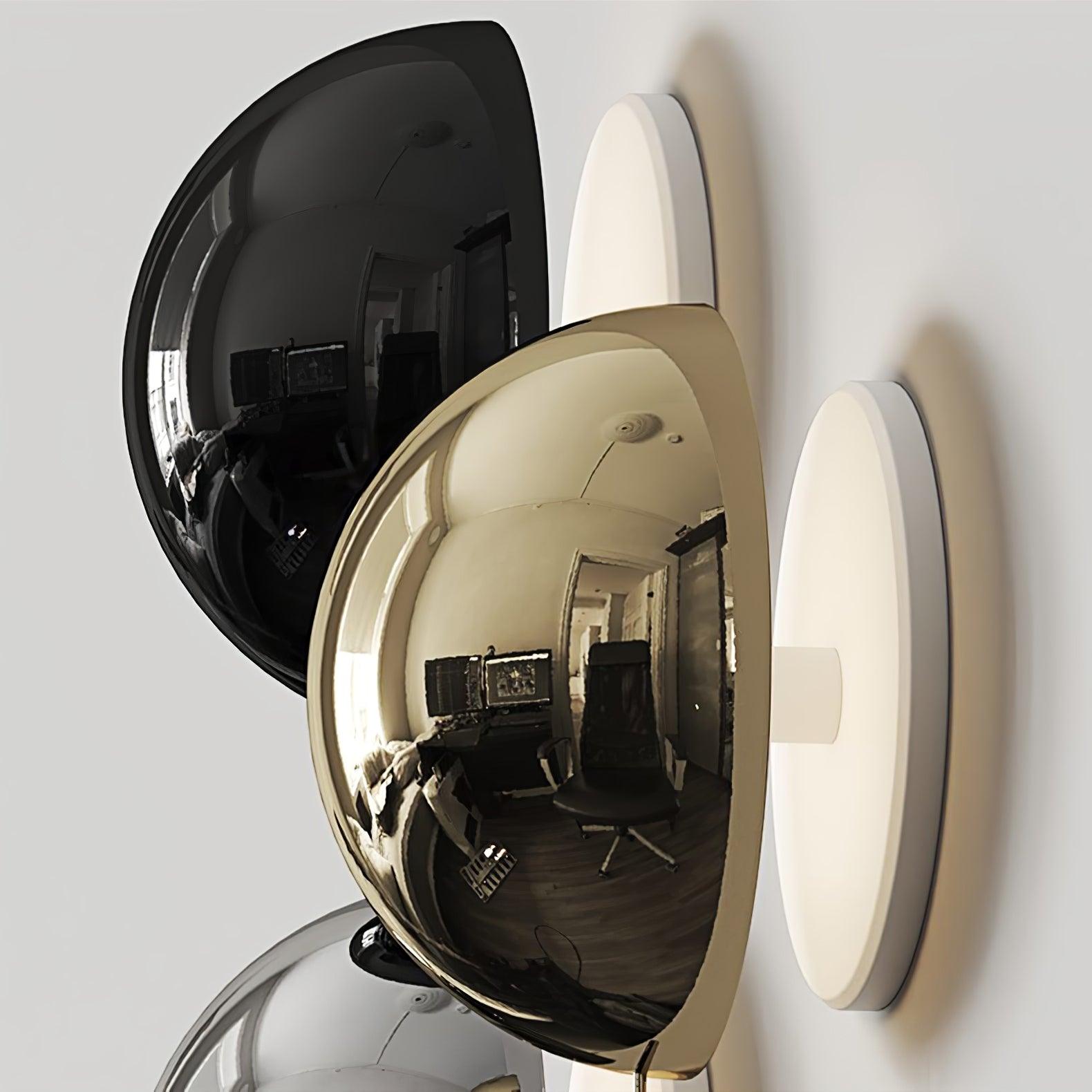 Contemporary Sphere Wall Lamp with Mirror Finish Glossy Gold LED Sconce for Home Interior