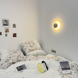 Contemporary Sphere Wall Lamp with Mirror Finish Glossy Gold LED Sconce for Home Interior
