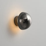 Contemporary Sphere Wall Lamp with Mirror Finish Glossy Gold LED Sconce for Home Interior