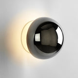 Contemporary Sphere Wall Lamp with Mirror Finish Glossy Gold LED Sconce for Home Interior