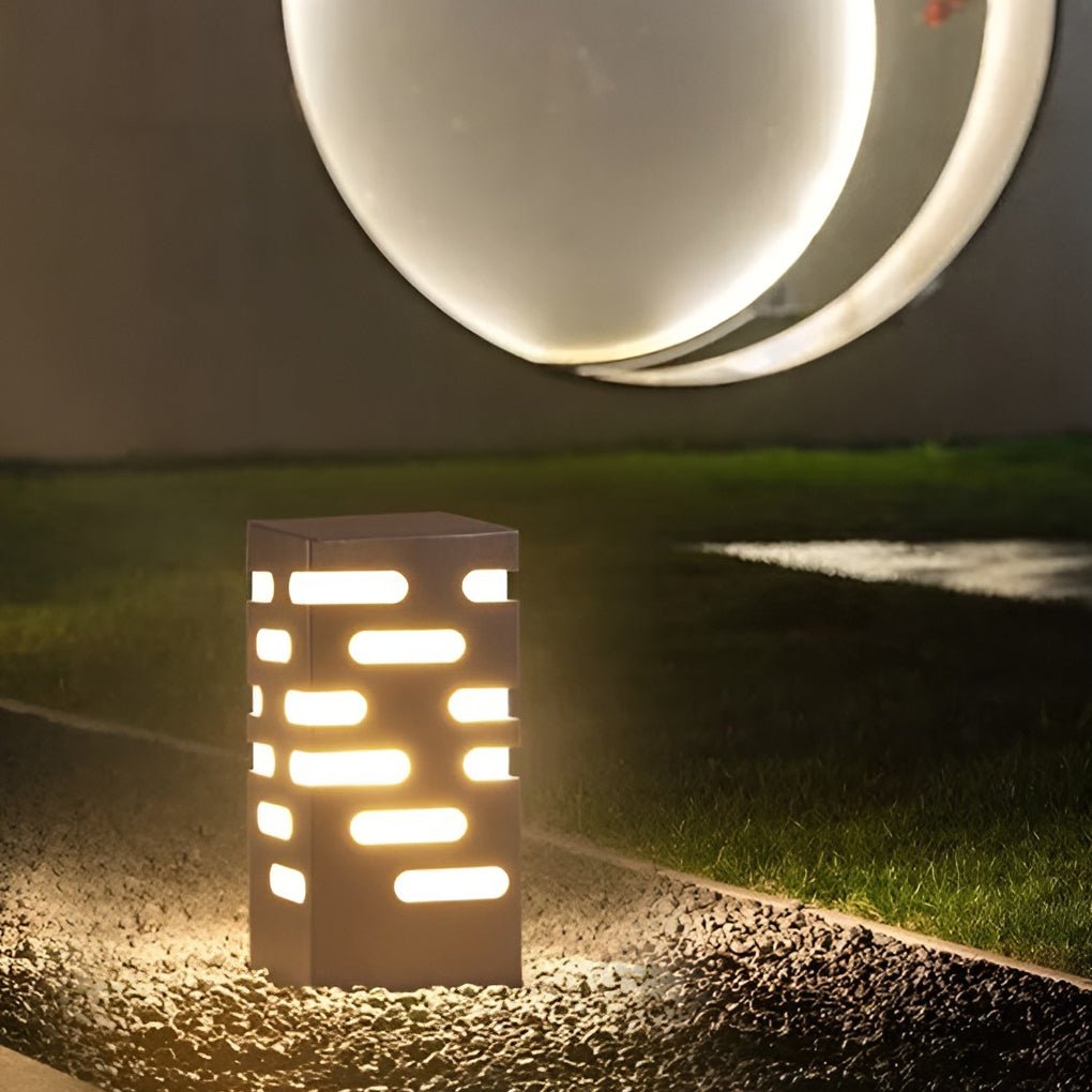 Contemporary Stainless Steel Outdoor Pillar Lights for Garden Pathways and Courtyards