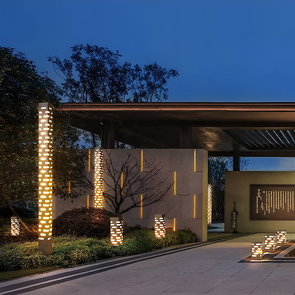 Contemporary Stainless Steel Outdoor Pillar Lights for Garden Pathways and Courtyards