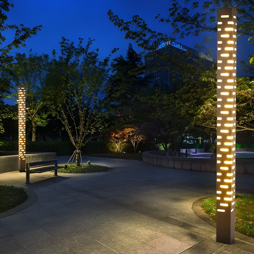 Contemporary Stainless Steel Outdoor Pillar Lights for Garden Pathways and Courtyards