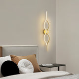 Contemporary Twist Brass LED Wall Sconce Minimalist Sculptural Linear Lighting Fixture
