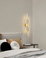 Contemporary Twist Brass LED Wall Sconce Minimalist Sculptural Linear Lighting Fixture