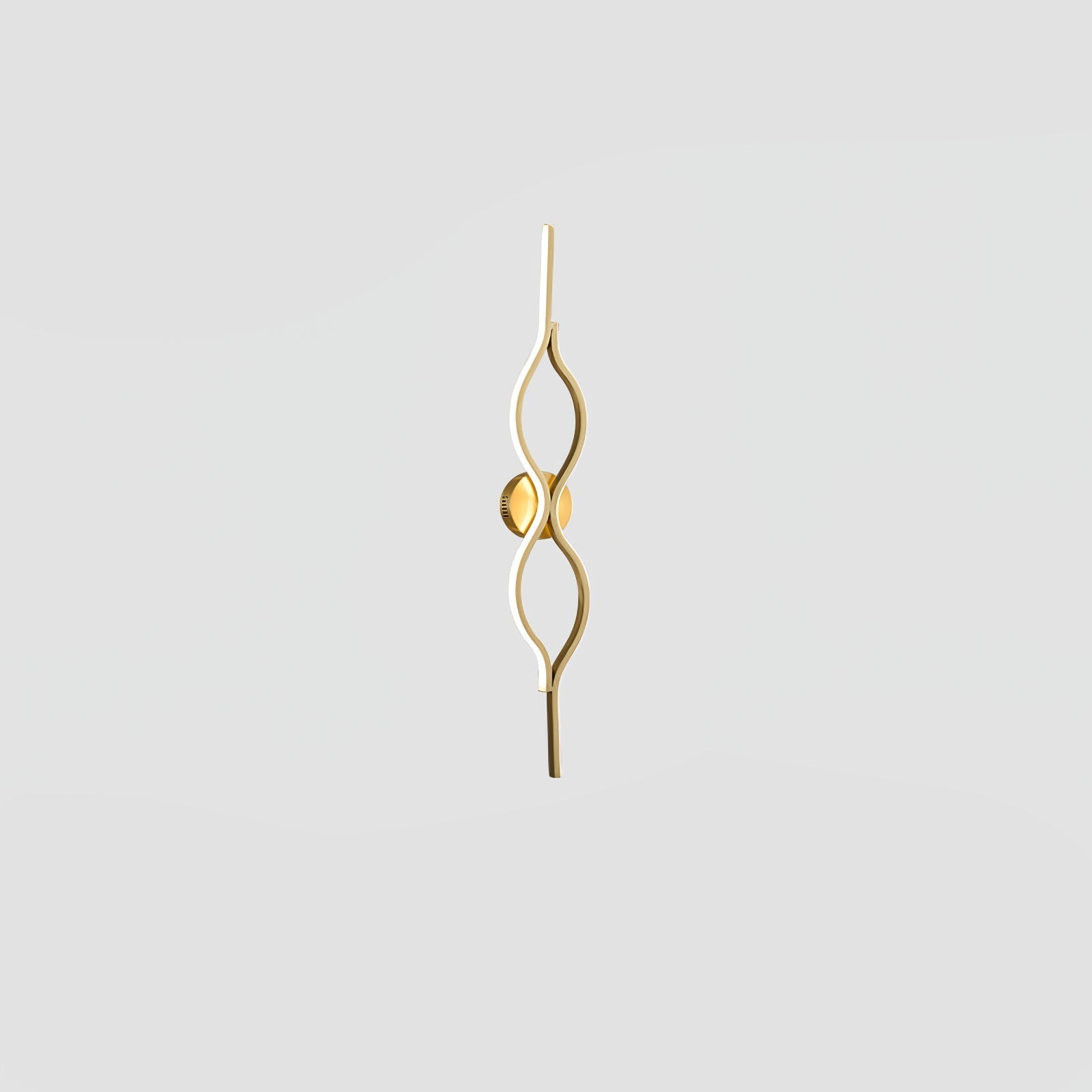 Contemporary Twist Brass LED Wall Sconce Minimalist Sculptural Linear Lighting Fixture