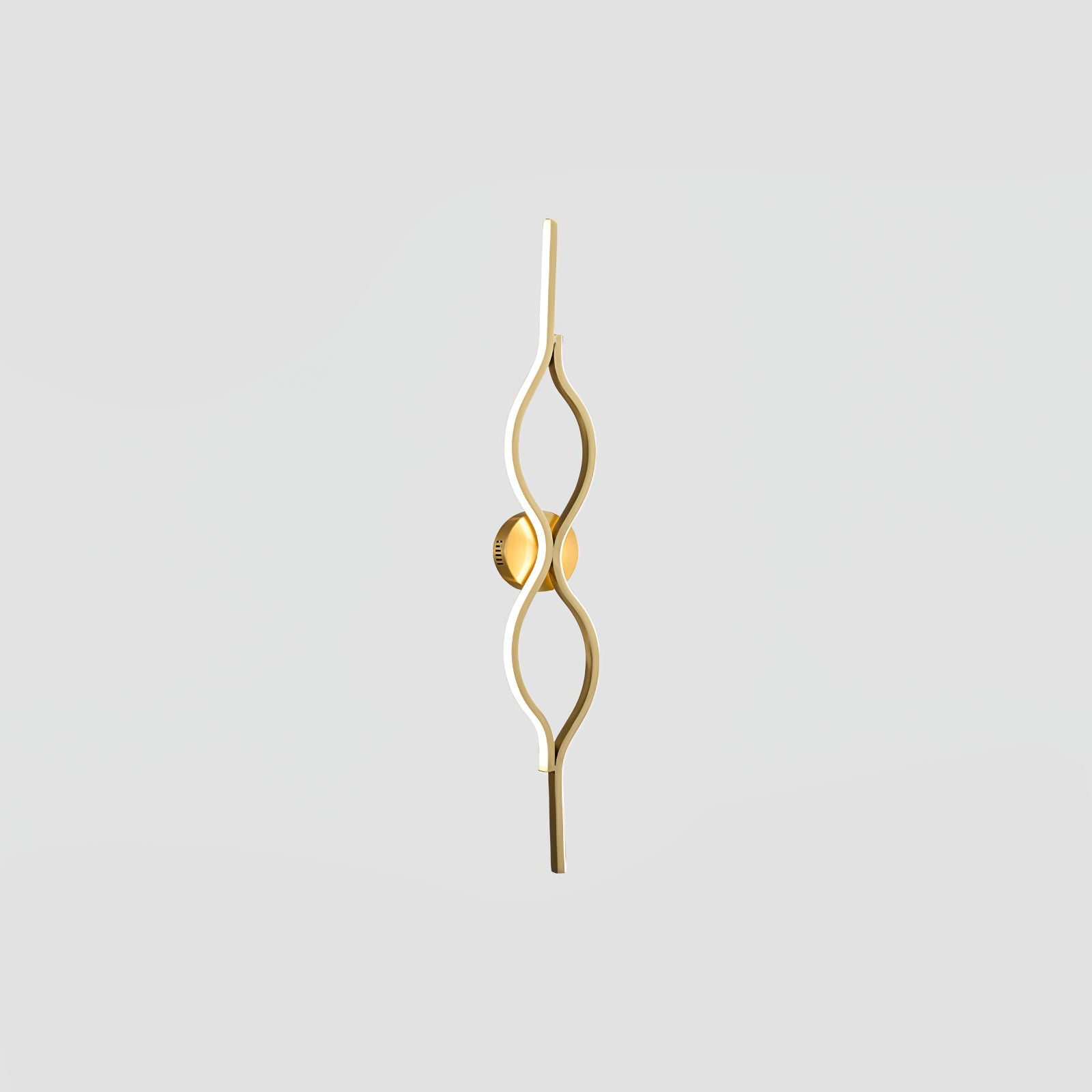 Contemporary Twist Brass LED Wall Sconce Minimalist Sculptural Linear Lighting Fixture