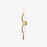 Contemporary Twist Brass LED Wall Sconce Minimalist Sculptural Linear Lighting Fixture
