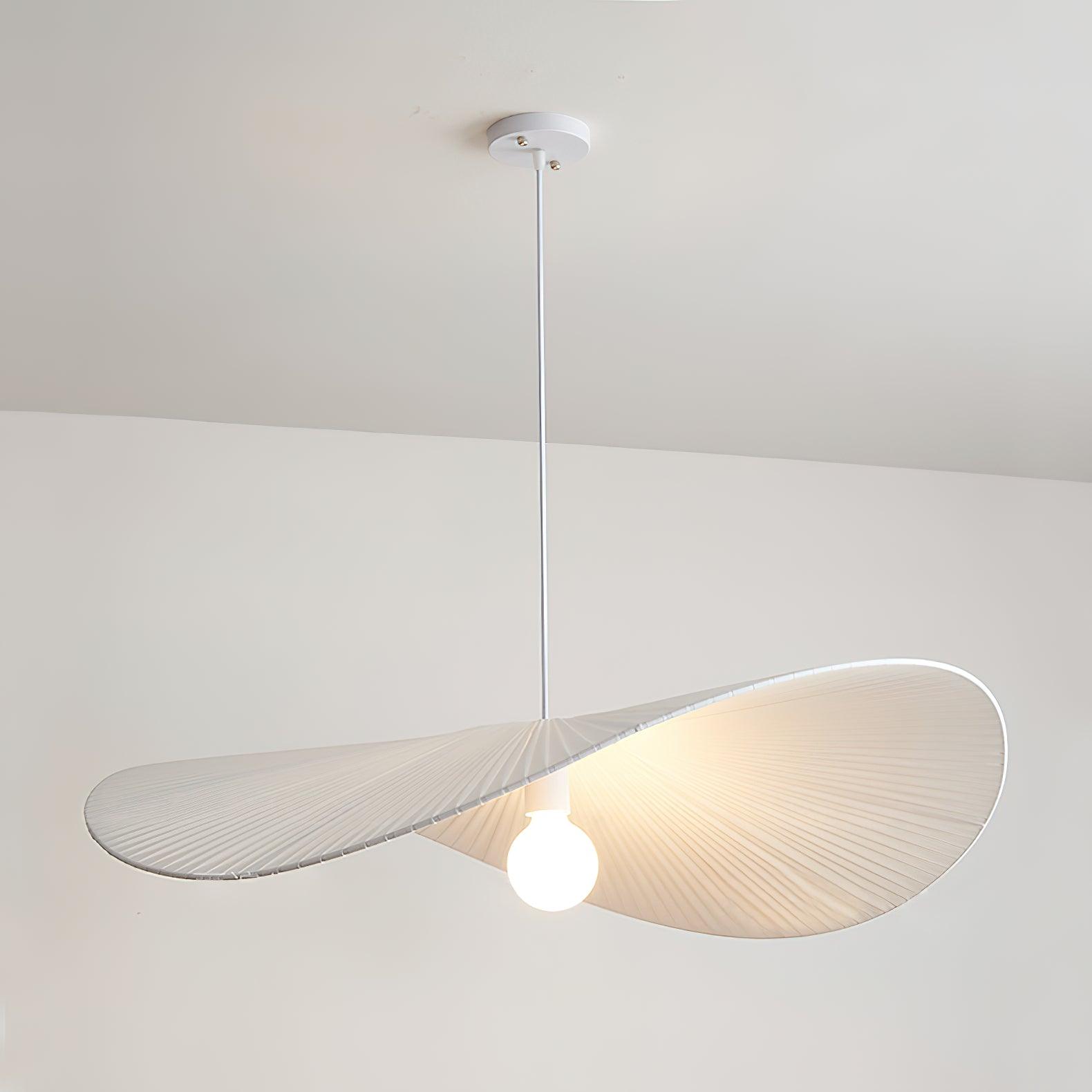 Contemporary Wavy Ribbon Fabric Pendant Light Mediterrania Style Chandelier for Living Space