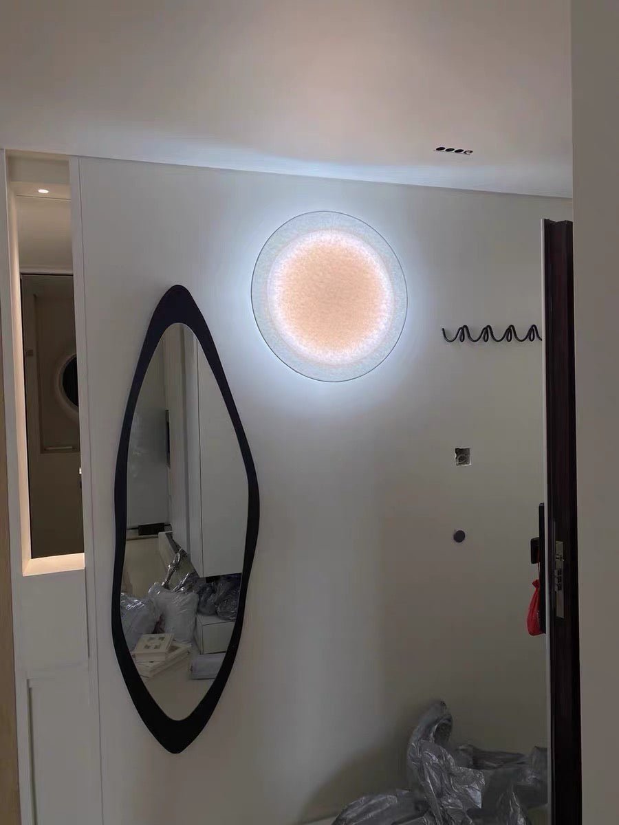 Contemporary White LED Sconce Wall Light with Soft Diffused Paper Shade Set of 2