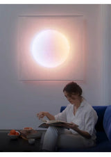 Contemporary White LED Sconce Wall Light with Soft Diffused Paper Shade Set of 2