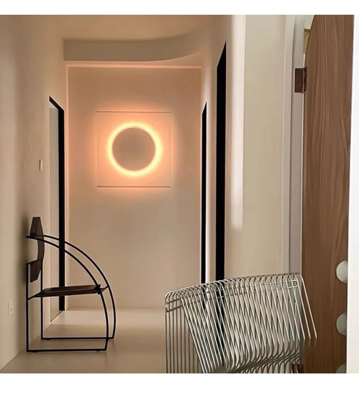 Contemporary White LED Sconce Wall Light with Soft Diffused Paper Shade Set of 2