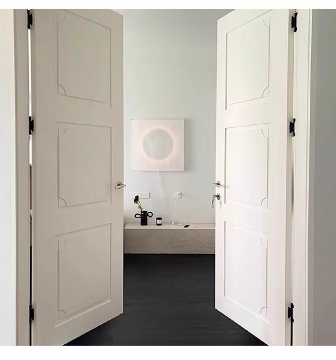 Contemporary White LED Sconce Wall Light with Soft Diffused Paper Shade Set of 2