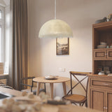 Contemporary White Textured Resin Pendant Light Artistic Hanging Ceiling Lamp