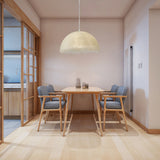 Contemporary White Textured Resin Pendant Light Artistic Hanging Ceiling Lamp