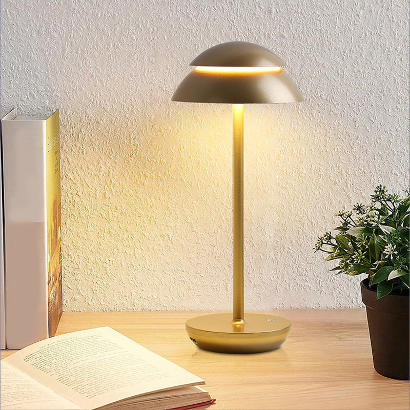 Cordless Double Dome LED Table Lamp Dimmable Touch Control Bedside Accent Light