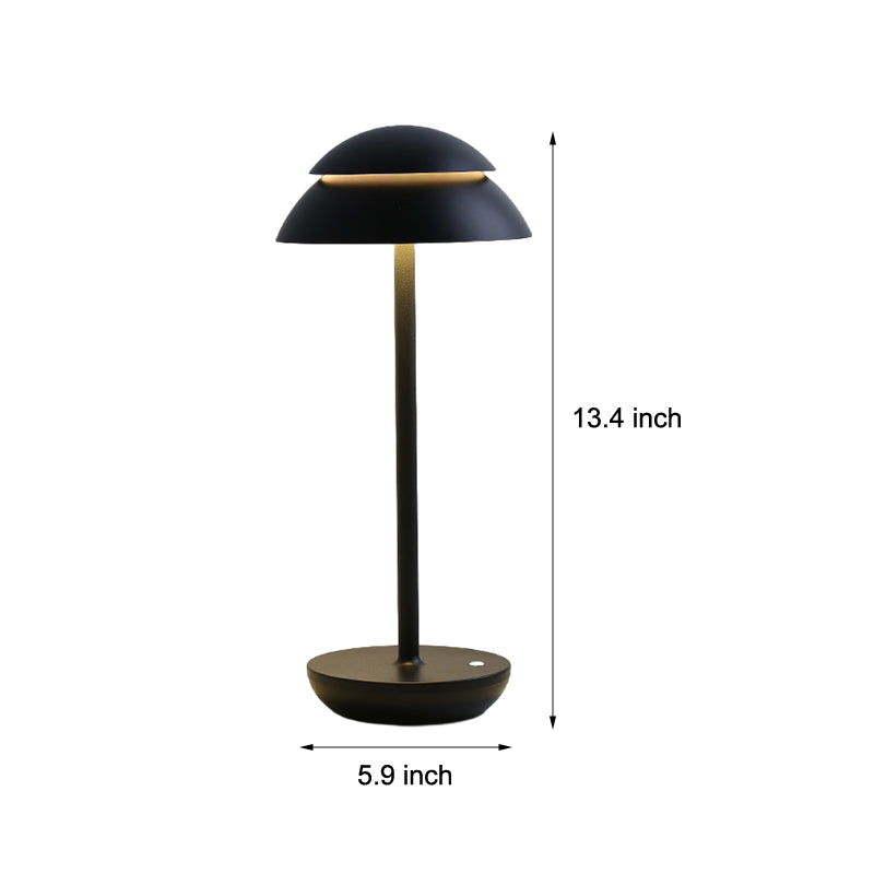 Cordless Double Dome LED Table Lamp Dimmable Touch Control Bedside Accent Light