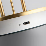 Cordless Nickel Jingle Table Lamp with Infrared Wave Sensor and Warm Ambient LED Light