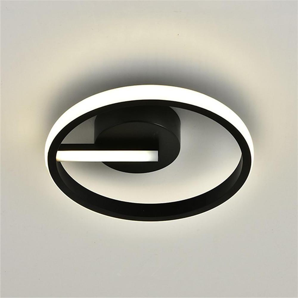 Modern Geometric Rounded Triangle LED Flush Mount Ceiling Light in Black