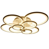 Modern Multi Ring LED Flush Mount Ceiling Light Dimmable Geometric Chandelier for Living Room