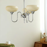 Creamy Persimmon Glass Chandelier Mid Century Modern Multi Light Ceiling Fixture