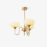 Creamy Persimmon Glass Chandelier Mid Century Modern Multi Light Ceiling Fixture