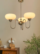 Creamy Persimmon Glass Chandelier Mid Century Modern Multi Light Ceiling Fixture
