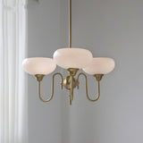 Creamy Persimmon Glass Chandelier Mid Century Modern Multi Light Ceiling Fixture