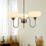 Creamy Persimmon Glass Chandelier Mid Century Modern Multi Light Ceiling Fixture