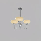 Creamy Persimmon Glass Chandelier Mid Century Modern Multi Light Ceiling Fixture